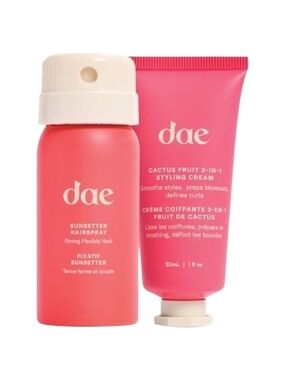 NWT Dae Haircare Set Cactus Fruit Styling Cream Sunsetter Hairspray Travel Size